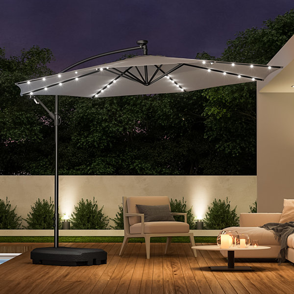 Dakota Fields Aiswarya 3m Cantilever Parasol with LED Light & Reviews